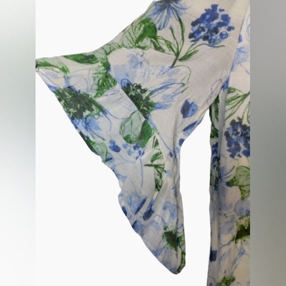 Mlle Gabrielle White/Blue Floral Dress Size Small - Picture 5 of 8